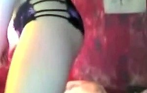 Busty girl stripping on webcam