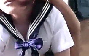 Japanese schoolgirl fucked on floor model