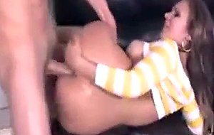 Brunette babe gets fucked sideways