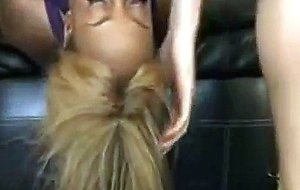 Black girl face fucked until she gags on white cock