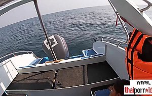 Skinny amateur Thai teen Cherry fucked on a boat outdoor in doggystyle