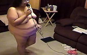 Fat retarded slut alma smego performs karaoke naked