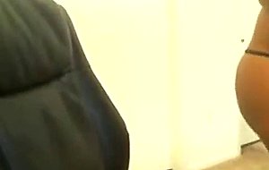 Ebony babe with huge tits teasing on webcam 