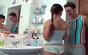 Small titted slut in the bathroom