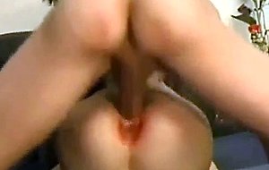 Messy teen ass fucked with fat vibe