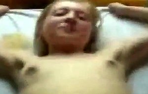 Blonde slut fucks her bestfriend and moans loud  