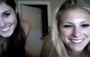 Two real honey college girls play with perfect boobs 