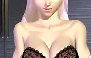 Purple-haired 3d goddess in fetish linger tittyfucks bi