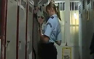 French police woman play in changeroom