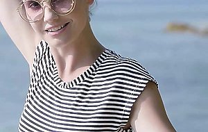 Czech Playboy MILF brunette Elilith Noir looks stunning in beach love