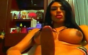 Gorgeous latina with big tits and cock