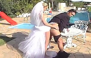 Wedding sex poolside