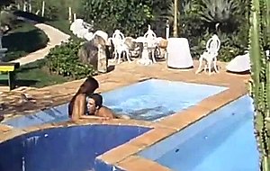 Juicy tranny with small chest fucked by the pool
