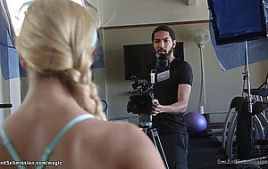 Fitness instructor is bound and fucked