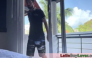 Hunk latin with big cock barebacking a skinny dude