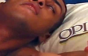 Latino guy banging a blonde in bed