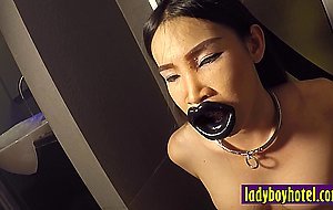 Asian shemale Donut got mouth fucked so hard by a perverted best friend