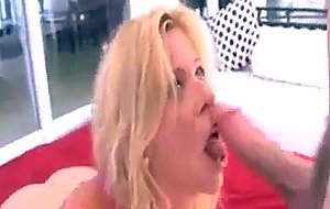 Foxy blonde milf wraps her lips around a intense cock