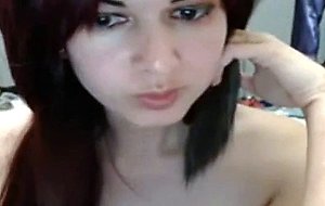 Busty webcam brunette masturbating