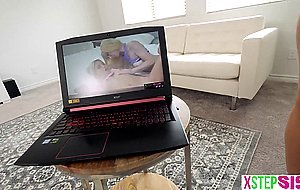 Watching porn with my sexy teen stepsister Alice Visby went too far