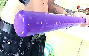 Penny pax anal dildoed by a baseball bat