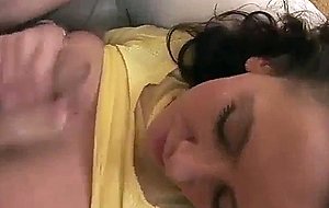 Buxom babe sucking dick and wrapping those tits around it