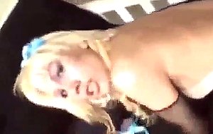 Blonde teen tranny doggystyled