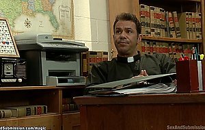 Priest bound and fucked blond bully