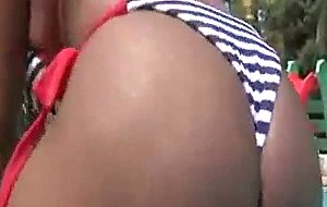 Busty black chick flaunts sweet ass and tits