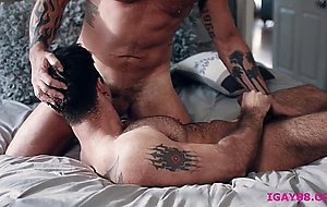 Hunk gays Lucas Leon and Vince Parker trade passioanate anal sex