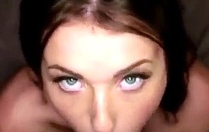 Brunette babe fucks and gets facial in pov