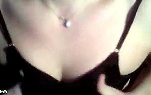 Tranny petting her erect dick on cam