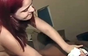  red hair girl sucking big cock