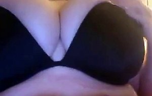 Big-eyed chubby beauty shows off her amazing tits