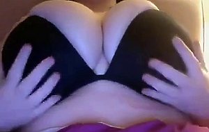 Big-eyed chubby beauty shows off her amazing tits