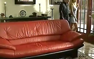  mature  housewife  fucked  on  red  couch