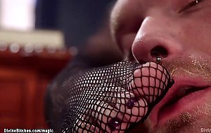 Man in chastity femdom anal fucked
