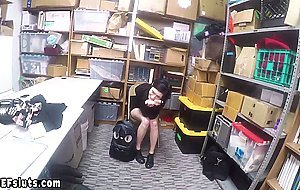 Pale skinned petite teen thief has to fuck a big cock to avoid jail