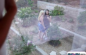 Lesbian couple facesit and trib small tits petite neighbor