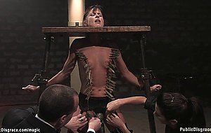 Bound slave ass fucked for public