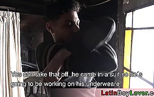 Amateur latin teen construction worker gets some extra