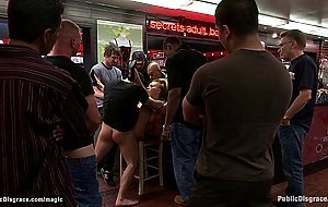 Big boobs MILF fucked in porn shop