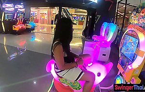 Cute amateur Thai teen masturbates with a vibrator after a day of fun