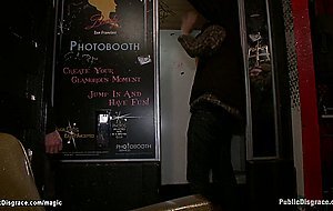Busty slut fucked in photo booth