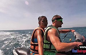 Perverted big dick guy experienced amazing amateur blowjob on a speedboat