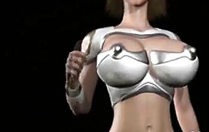 D busty chained sci-fi babe!