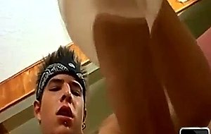 Hot young stud fucks his own dick with a fleshlite