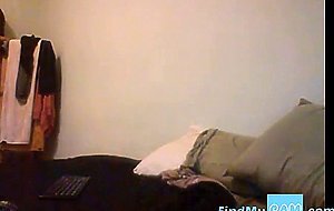 Black chick playing with pussy on webcam