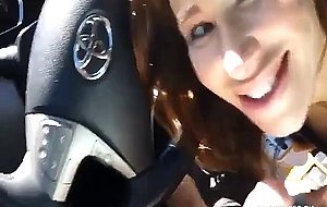 What a Blowjob! Hot Babe Blows In Car Public View!