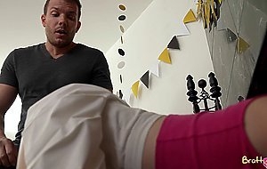Pretend to be dad and fucking my stuck stepsis